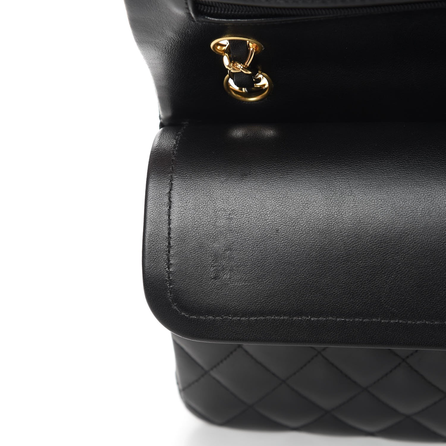Chanel Lambskin Quilted Medium Double Flap Black 13 of 14