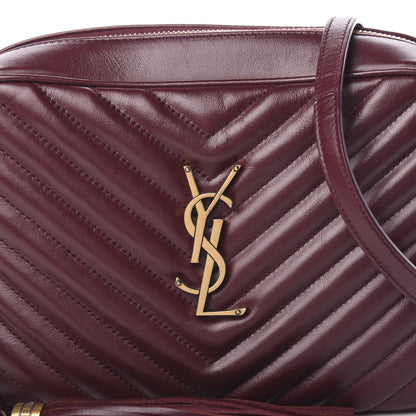 Saint Laurent Calfskin Matelasse Monogram Lou Camera Bag Dark Legion Red 7 of 9