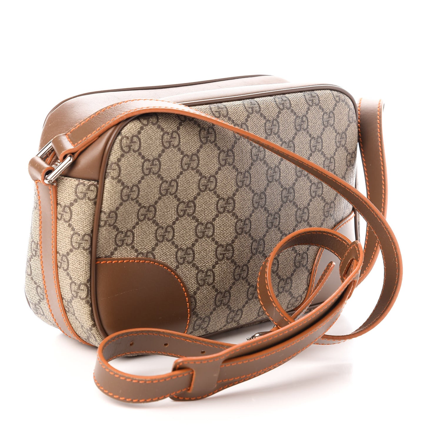 GG Supreme Monogram Web Medium Shoulder Bag Brown