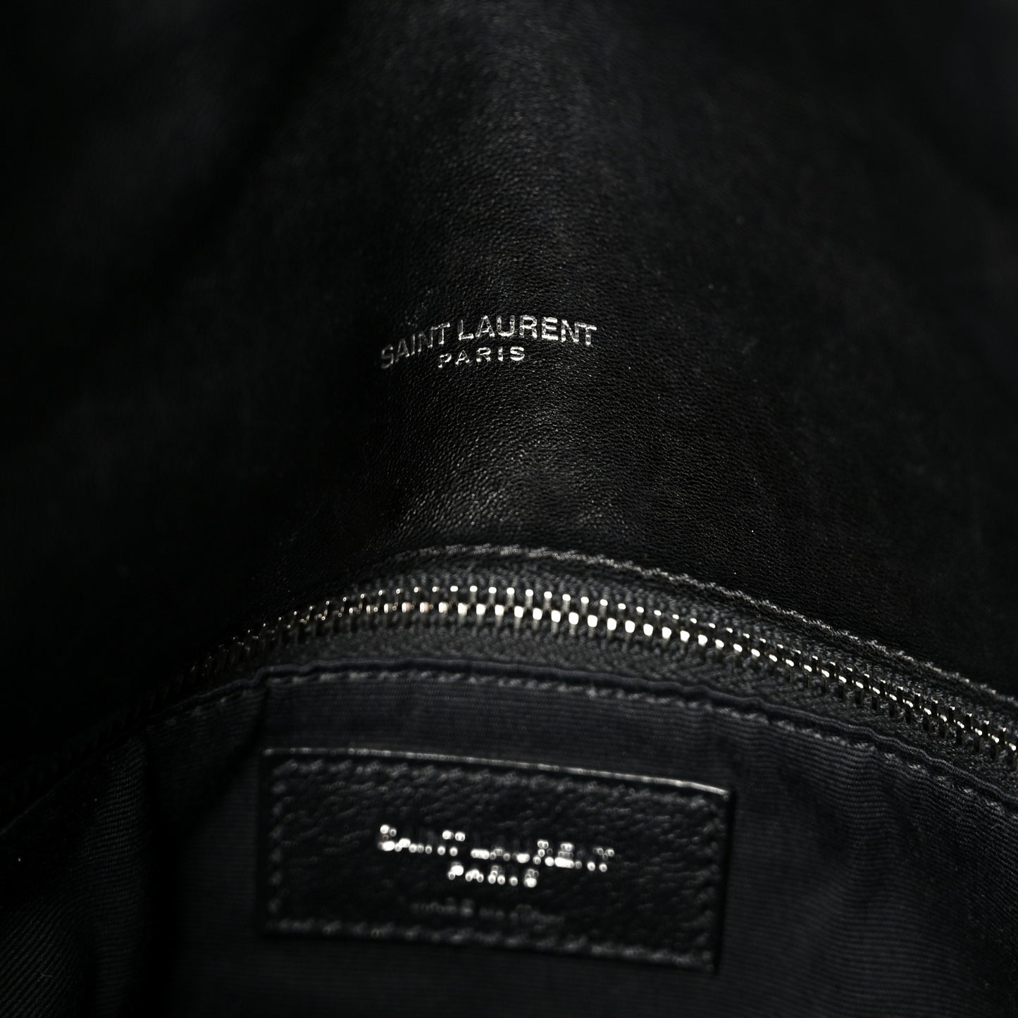 Lambskin Quilted Medium Loulou Puffer Monogram Chain Satchel Black