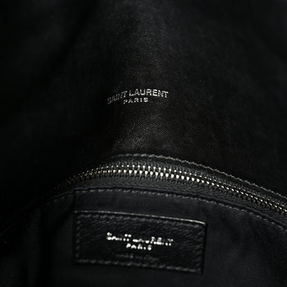 Saint Laurent Lambskin Quilted Medium Loulou Puffer Monogram Chain Satchel Black 7 of 11