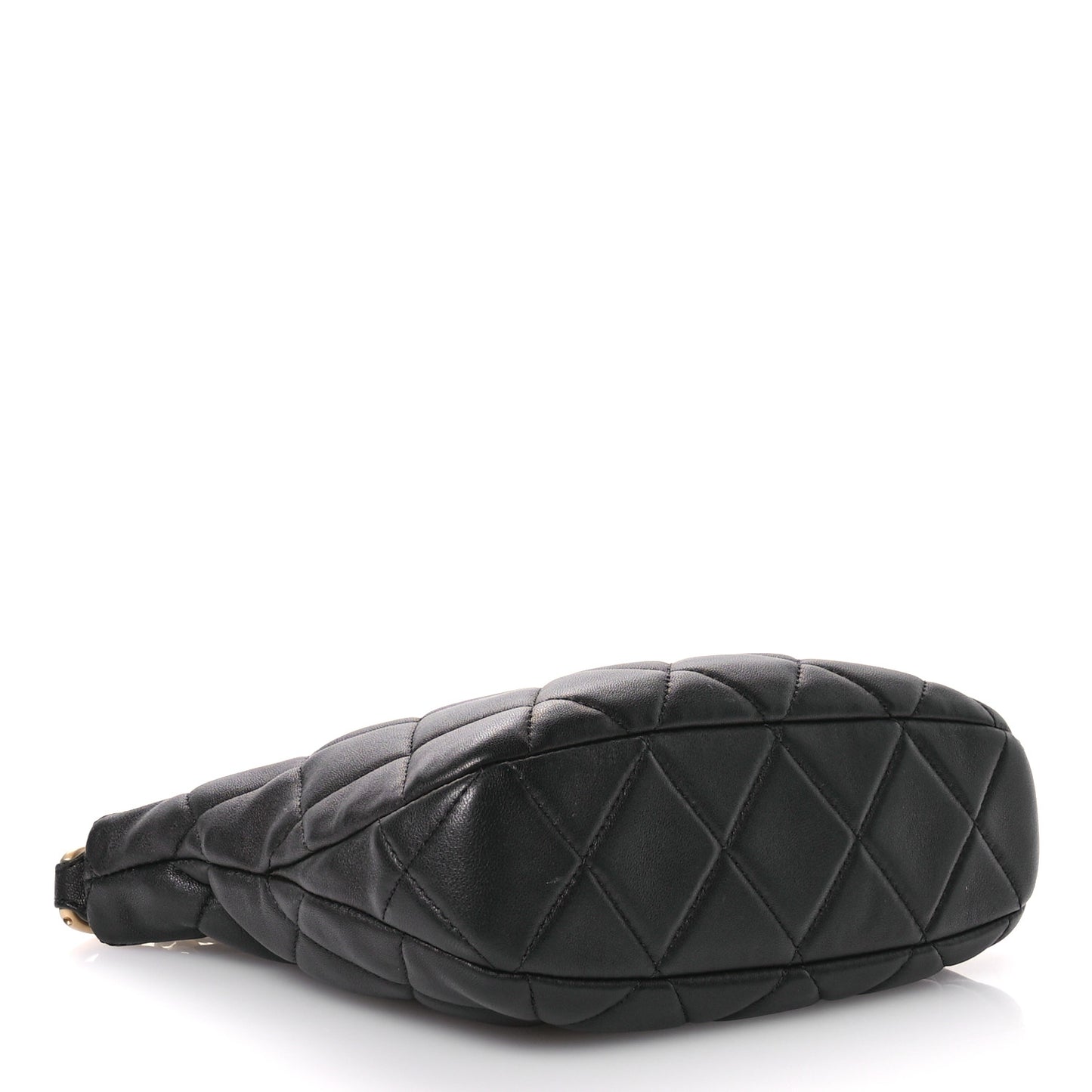 Lambskin Quilted CC Chain Hobo Black