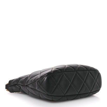 Chanel Lambskin Quilted CC Chain Hobo Black 4 of 10
