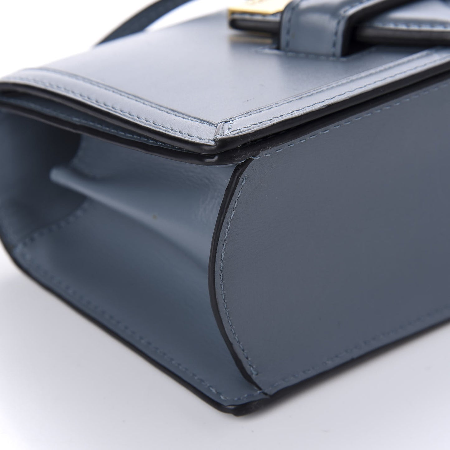 Calfskin Small Barcelona Shoulder Bag Stone Blue