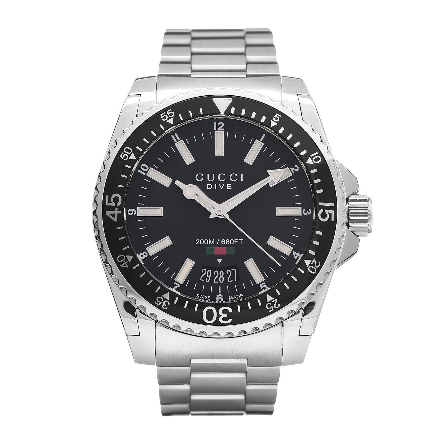 Stainless Steel 40mm Dive Quartz Watch Black