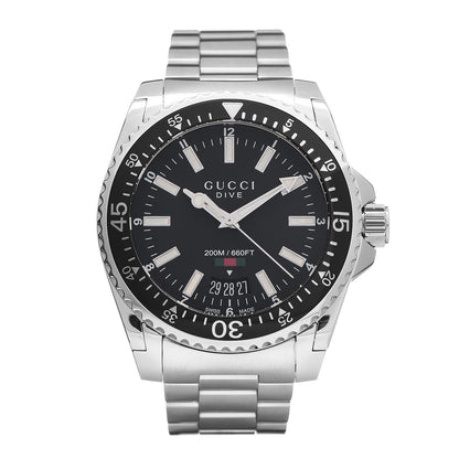 Gucci Stainless Steel 40mm Dive Quartz Watch Black 1 of 8