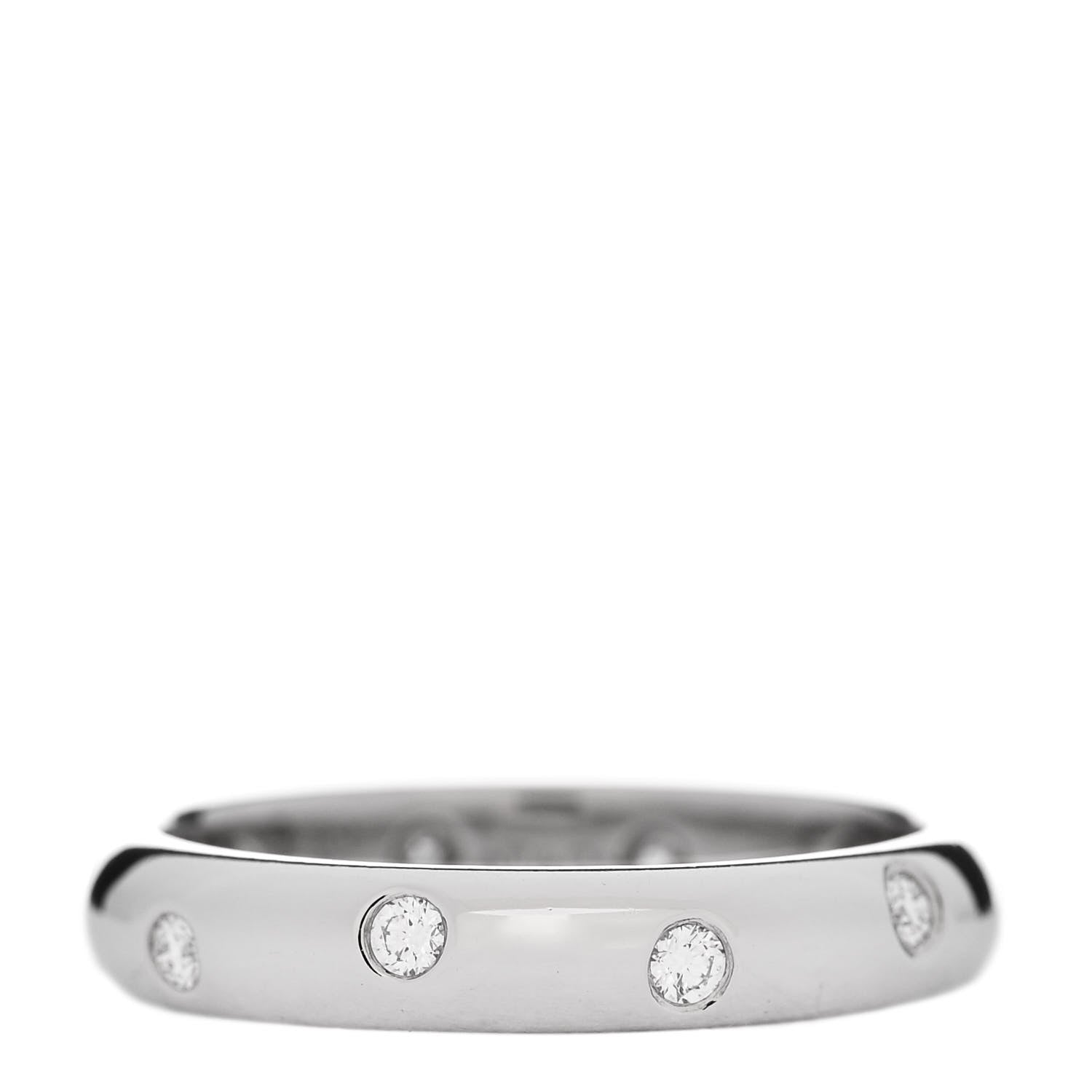 Tiffany Platinum Diamond 4mm Etoile Band Ring 56 7.5 1 of 6