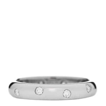Tiffany Platinum Diamond 4mm Etoile Band Ring 56 7.5 1 of 6