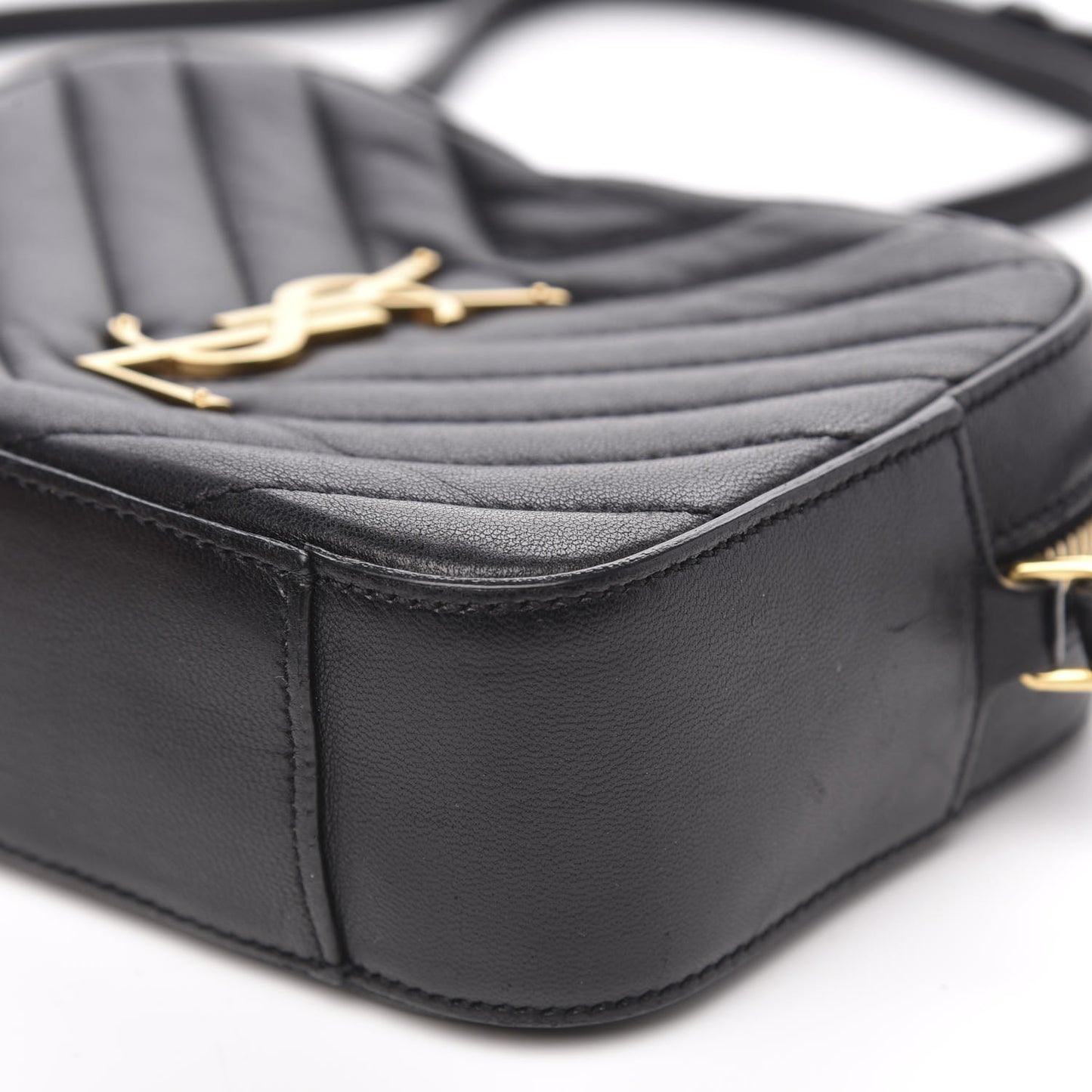Lambskin Chevron Small Classic Monogram Camera Bag Nero Black