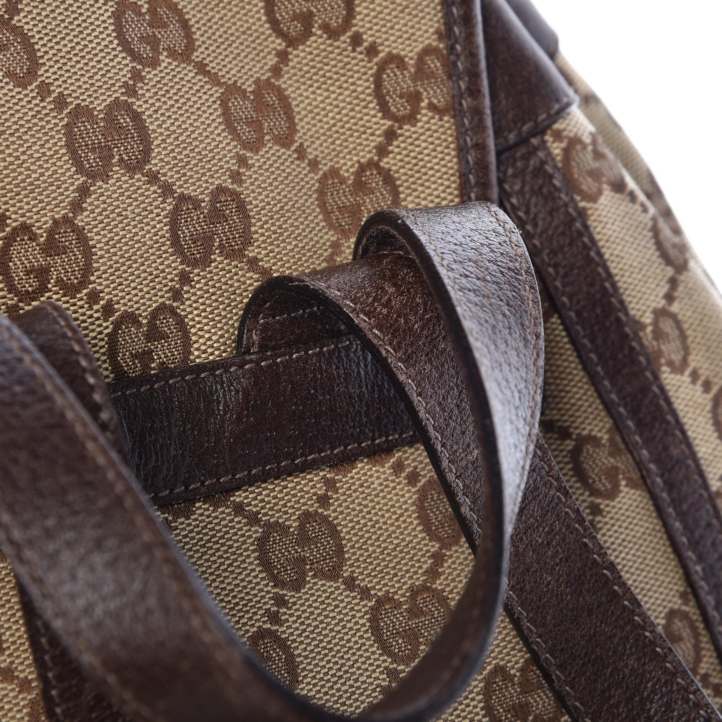 GG Monogram Flap Backpack Brown