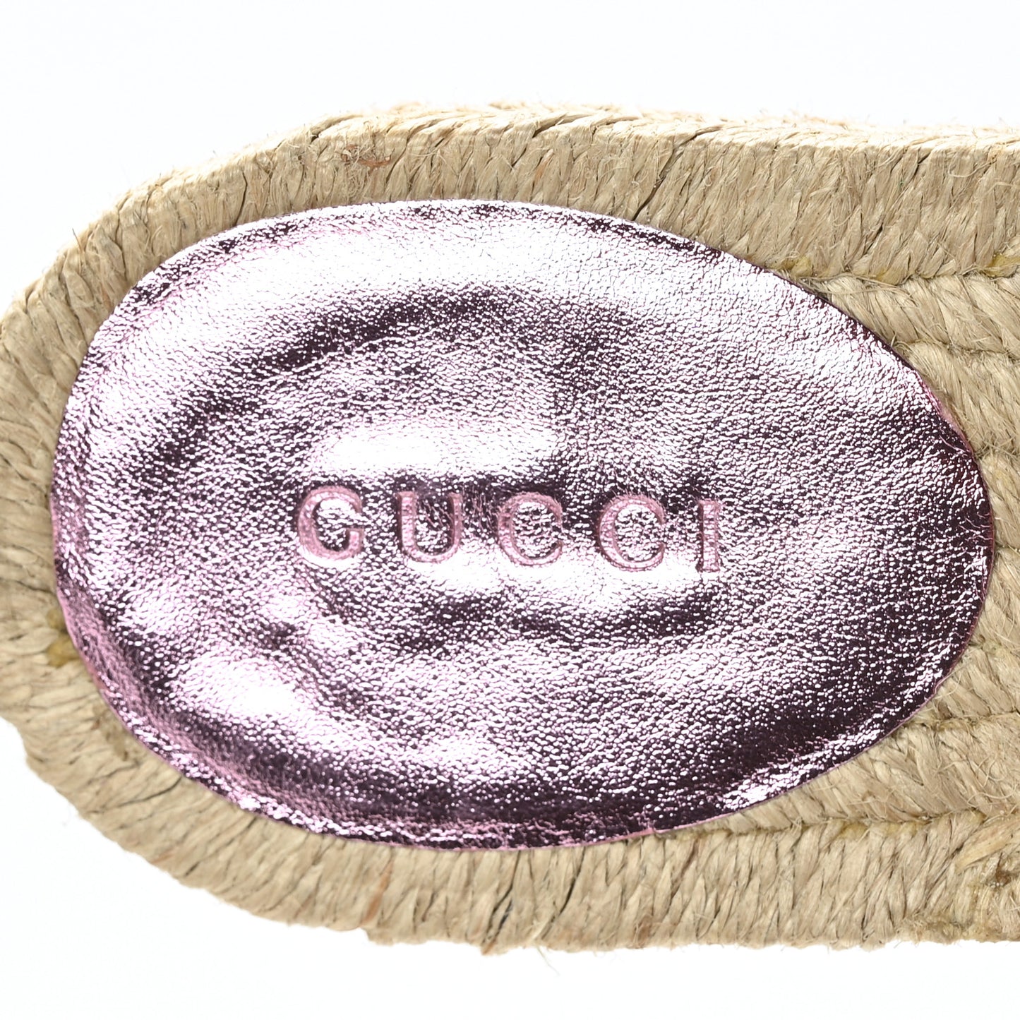 Metallic Nappa Matelasse GG Marmont Espadrille Slide Sandals 36.5 Rosa