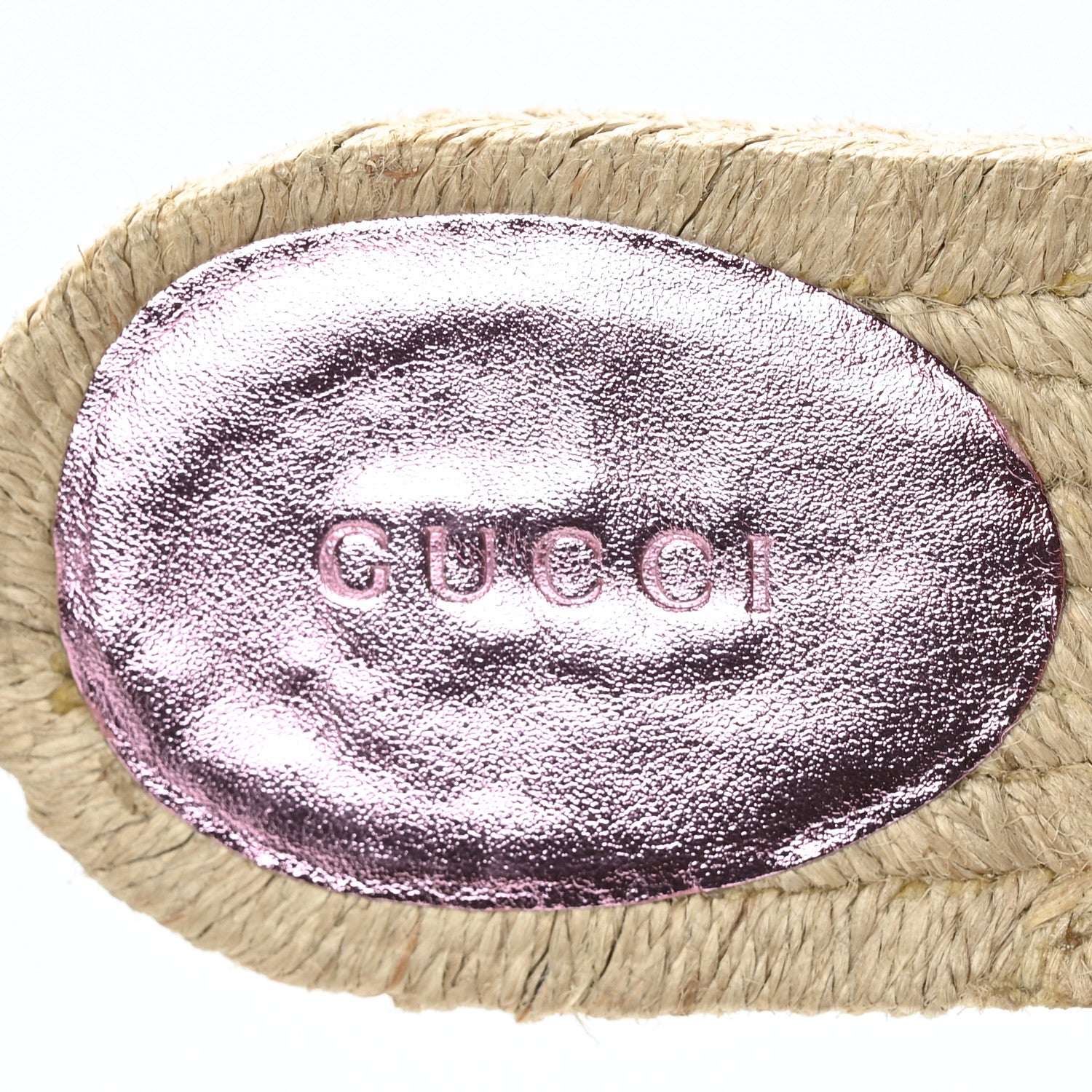 Gucci Metallic Nappa Matelasse GG Marmont Espadrille Slide Sandals 36.5 Rosa 7 of 8