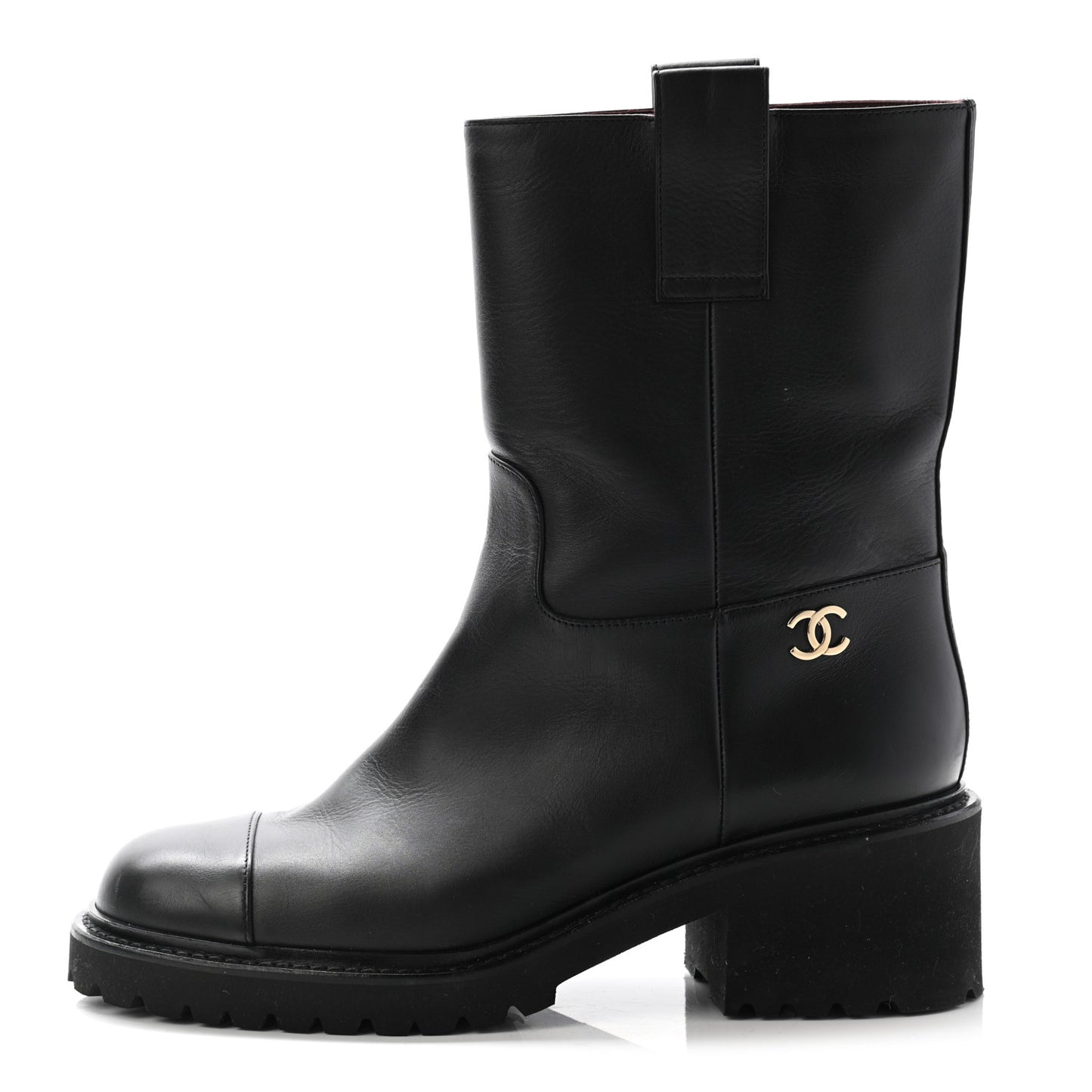 Calfskin CC Ankle Boots 37 Black