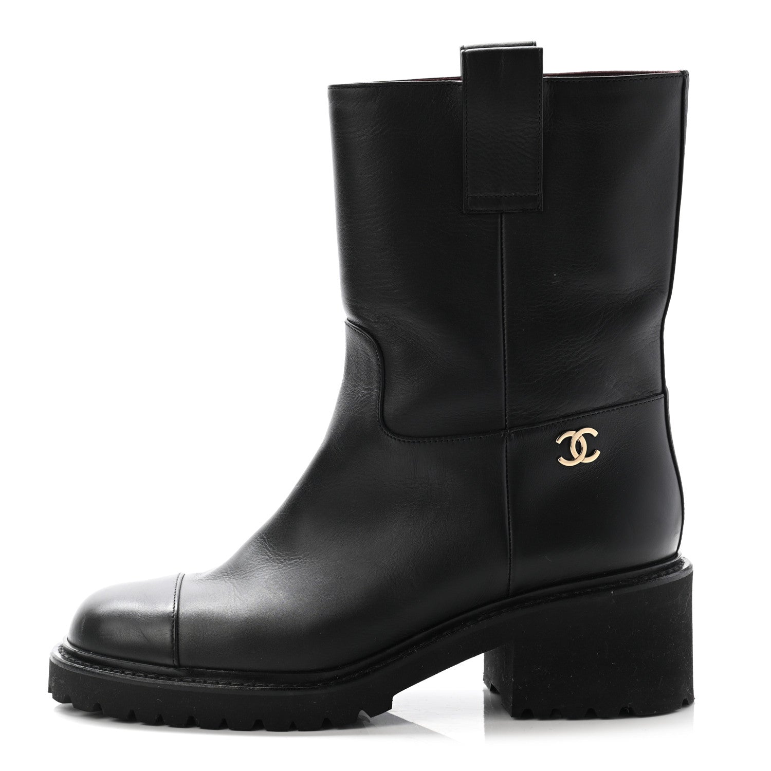 Chanel Calfskin CC Ankle Boots 37 Black 1 of 14