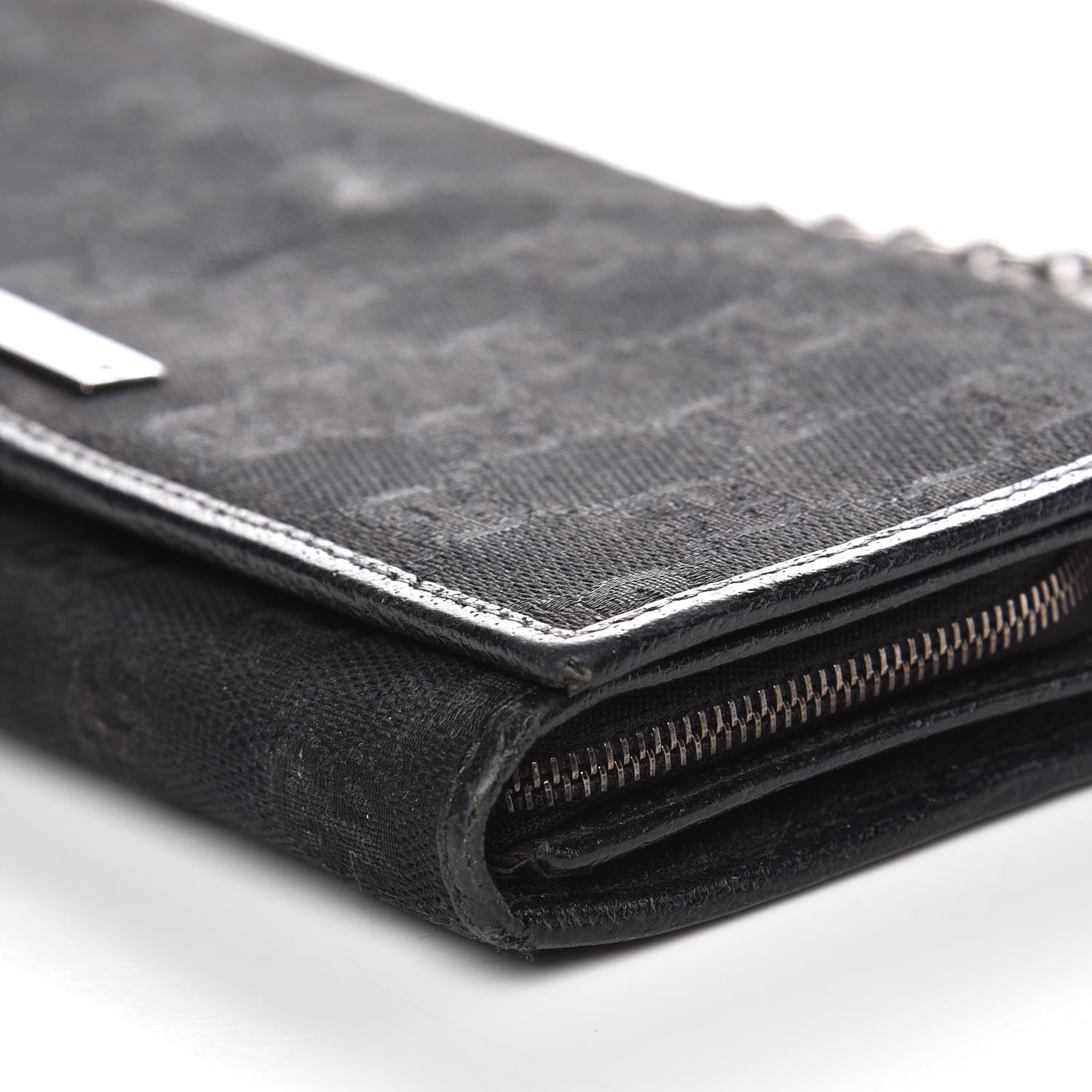 Gucci Monogram Metal Bar Chain Wallet Black 12 of 14