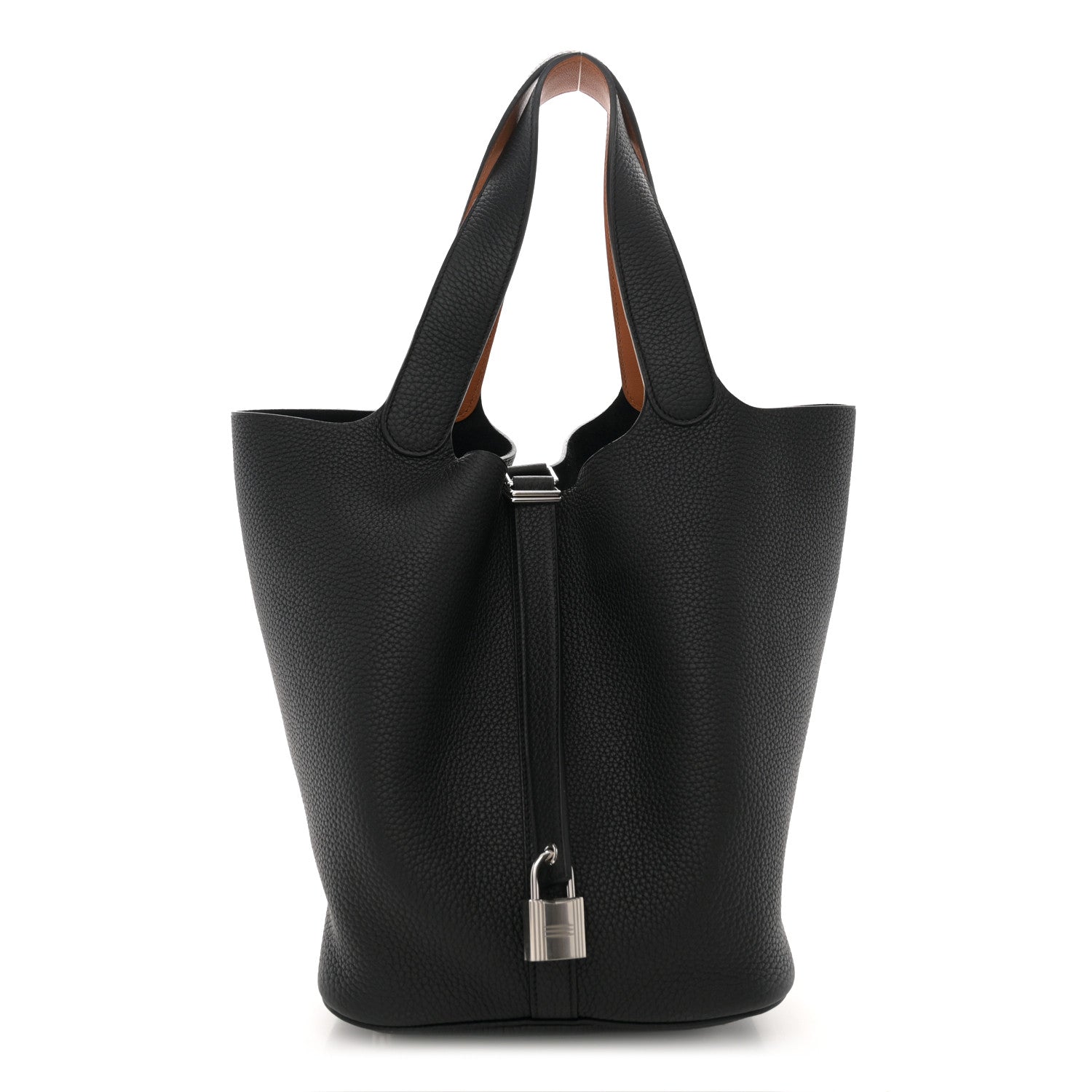 Hermes Taurillon Clemence Swift Eclat Picotin 26 GM Black Toffee 1 of 11