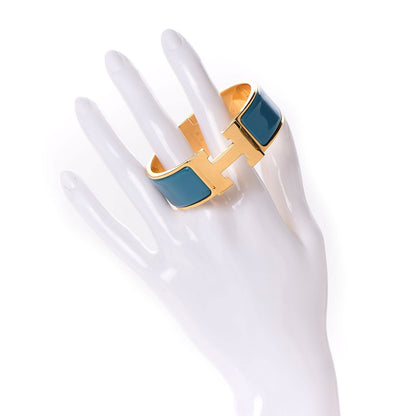 Hermes Enamel Wide Clic Clac H Bracelet PM Bleu Indien 3 of 4
