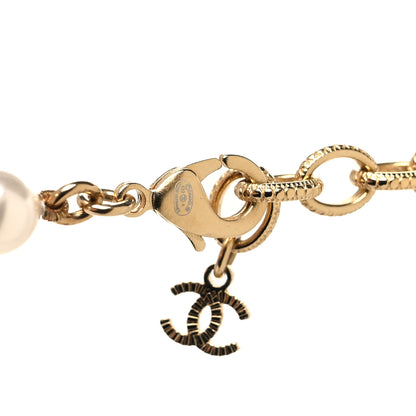 Chanel Pearl Crystal Long CC Logo Necklace Gold 4 of 4