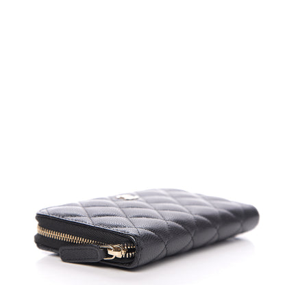 Chanel Caviar Quilted Small Zip Around Wallet Black 3 of 7