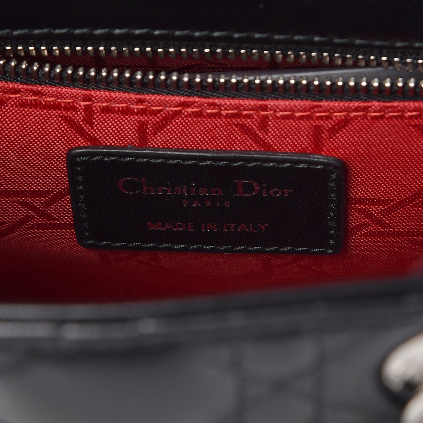Lambskin Cannage Small Lucky Badges My Lady Dior Black