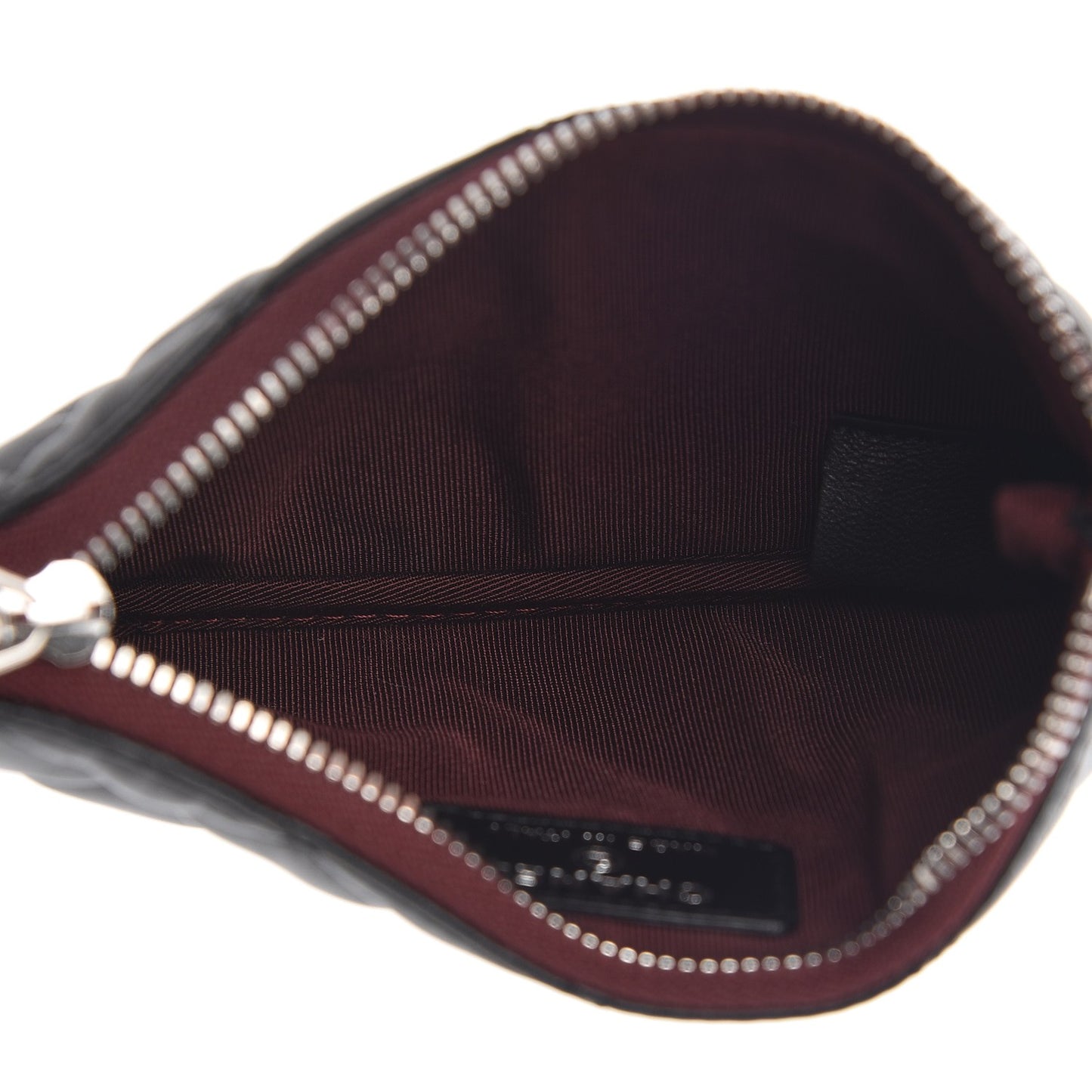 Lambskin Quilted Small Cosmetic Case Black