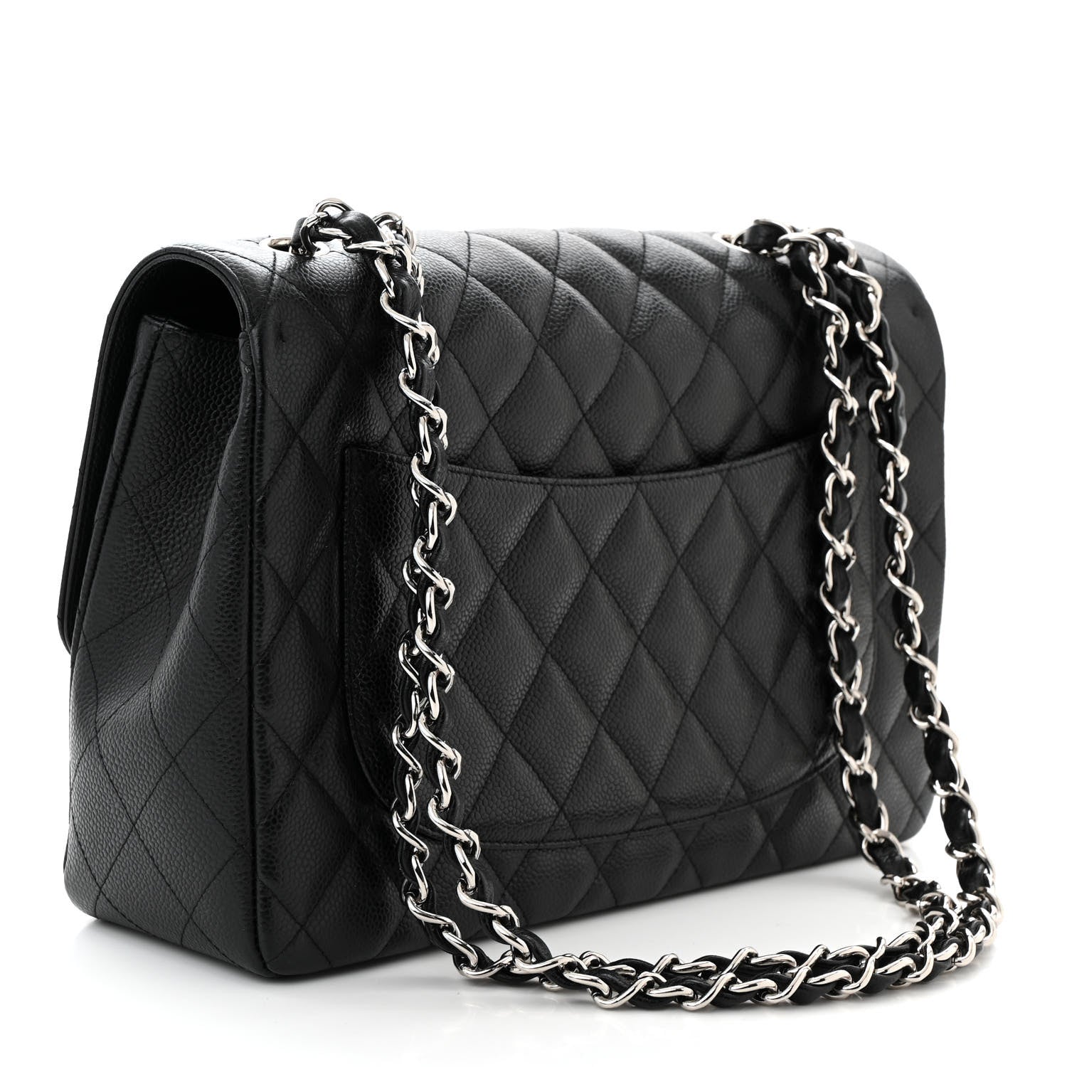 Chanel Caviar Quilted Jumbo Single Flap Black 3 of 10