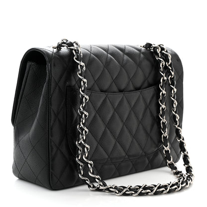 Chanel Caviar Quilted Jumbo Single Flap Black 3 of 10