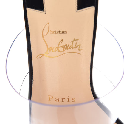 Christian Louboutin Patent PVC Just Nothing 85 Slide Sandals 36 Black 8 of 9