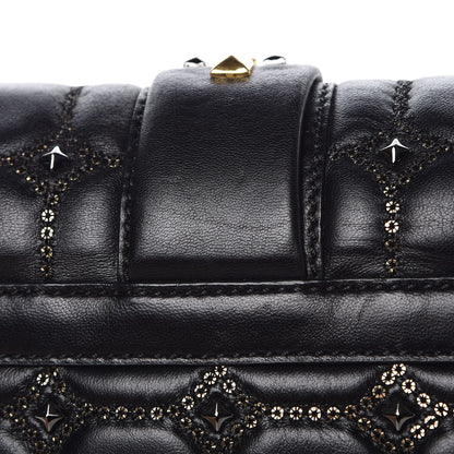 MCM Lambskin Quilted Embellished Flap Black 10 of 11