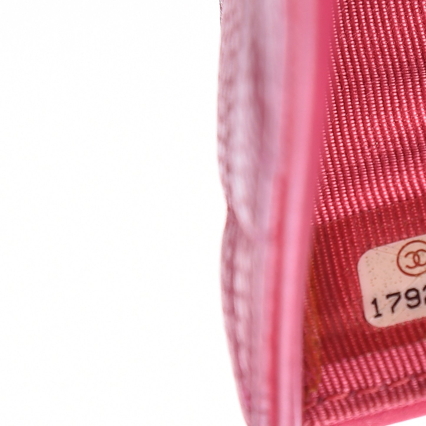Iridescent Caviar Quilted Yen Wallet Pink