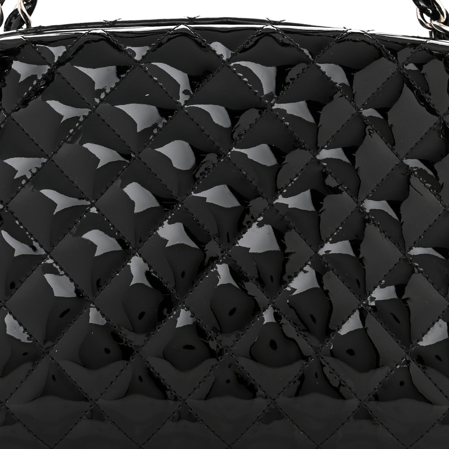 Chanel Patent Quilted Medium Just Mademoiselle Bowling Bag Black 8 of 10