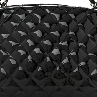 Chanel Patent Quilted Medium Just Mademoiselle Bowling Bag Black 8 of 10