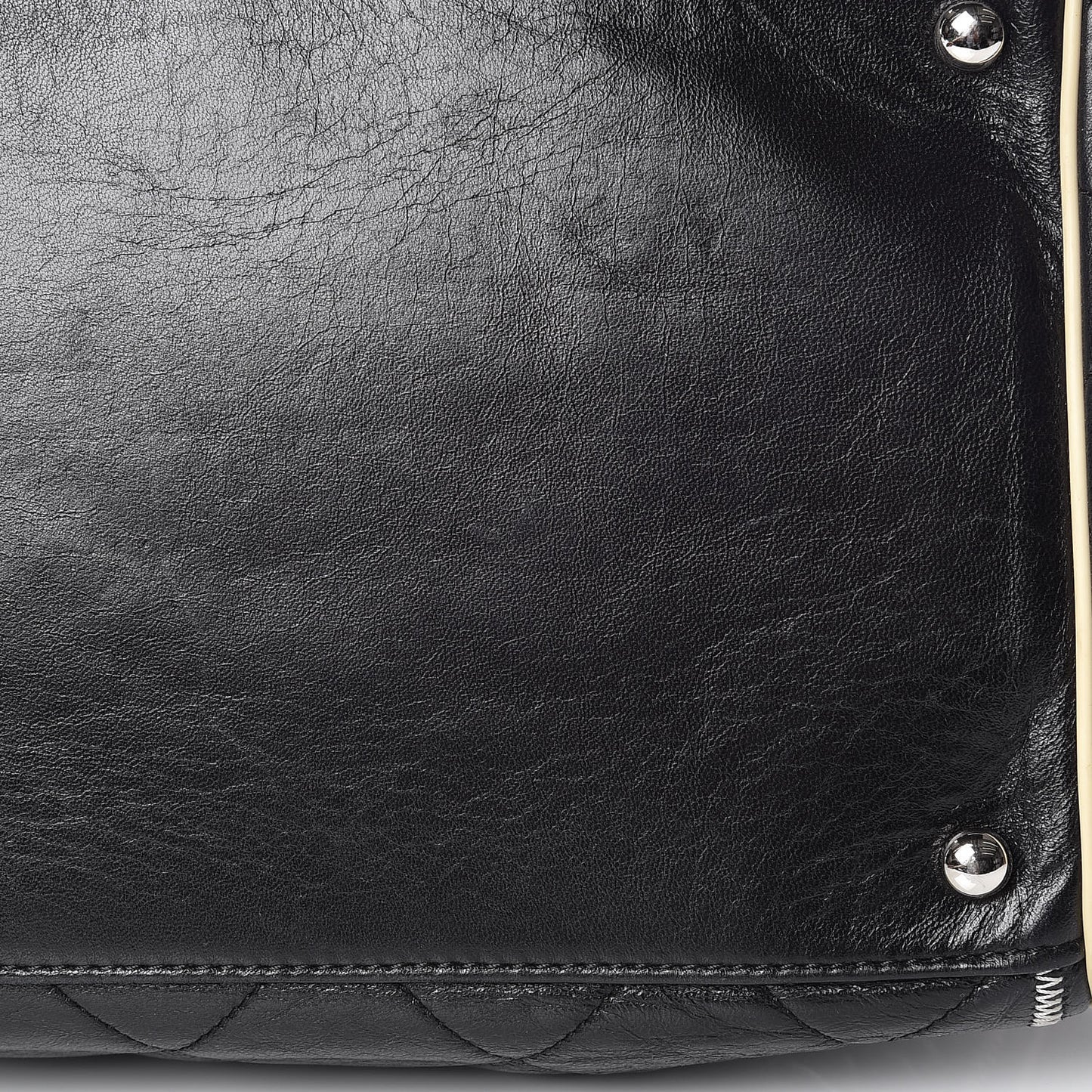 Lambskin Quilted Large East West Tote Black