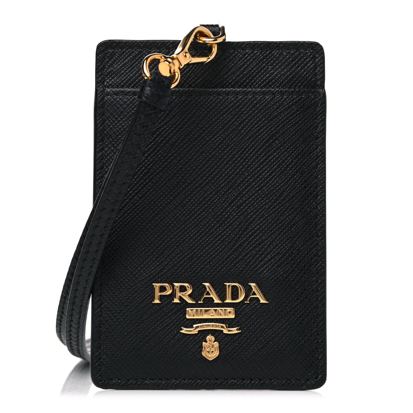 Saffiano Badge Holder Black