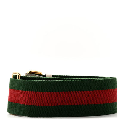 Gucci Canvas Web Shoulder Strap Green Red White 2 of 4