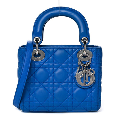 Christian Dior Lambskin Cannage Mini Lady Dior Blue 1 of 23