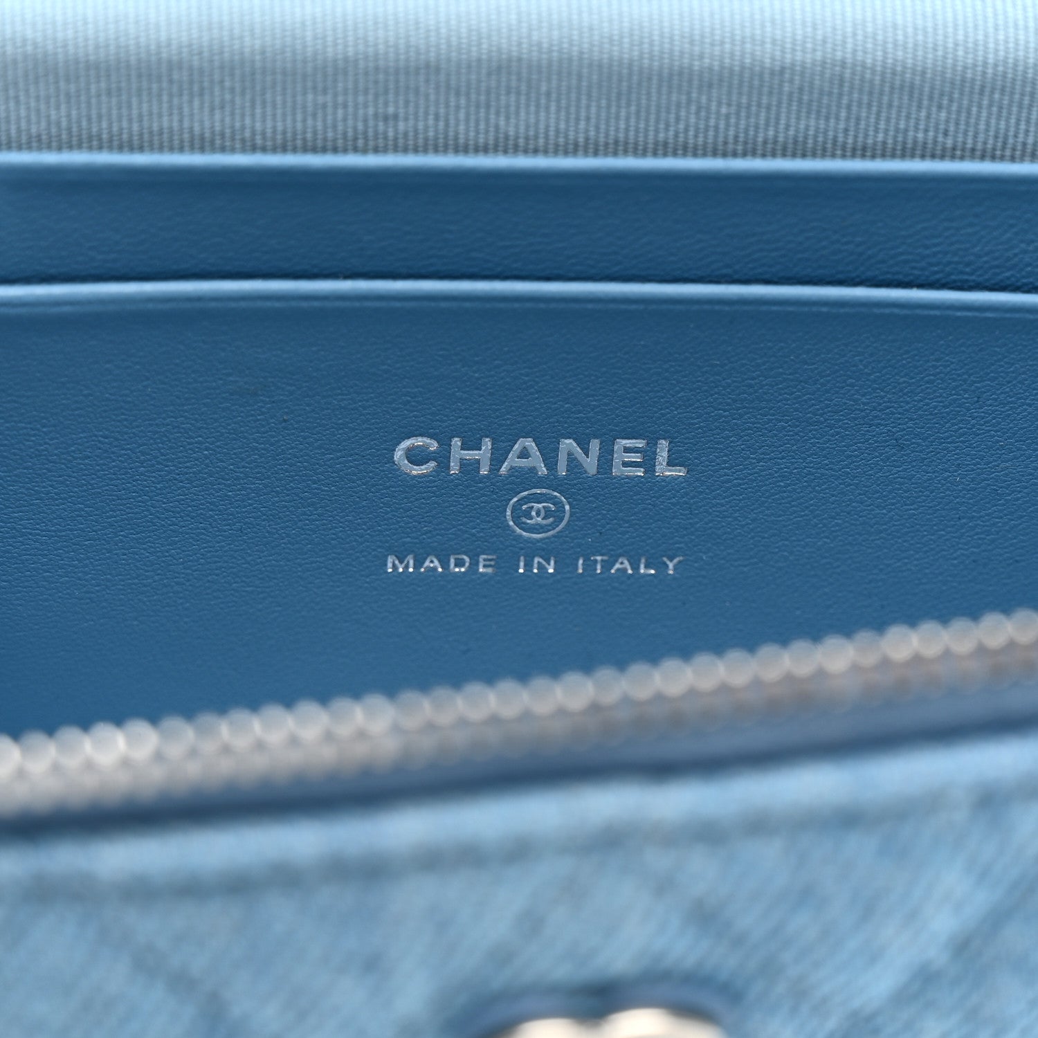 Chanel Denim Quilted Top Handle Slim Vanity Case With Chain Blue 6 of 10