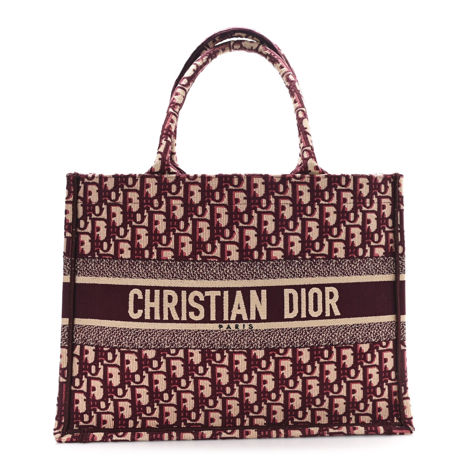 Christian Dior Oblique Medium Book Tote Burgundy Multicolor 1 of 11