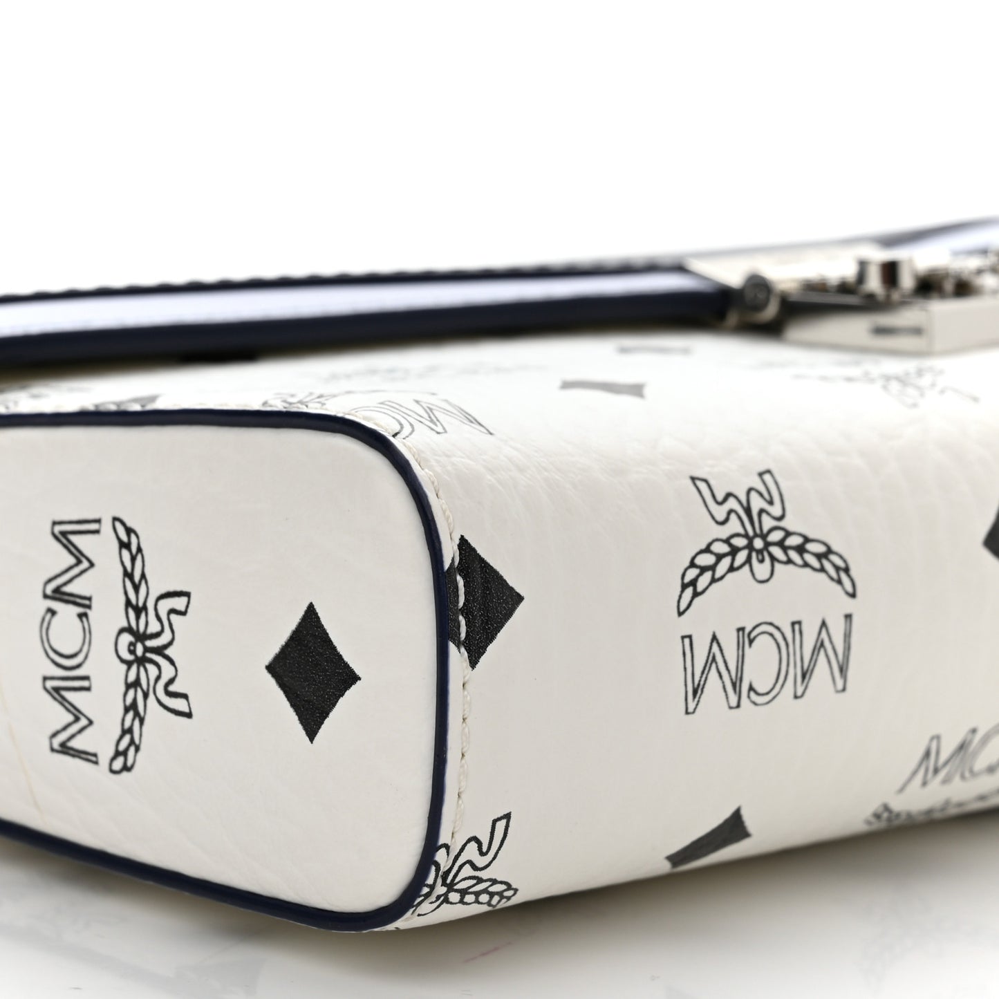 Calfskin Visetos Monogram Medium Millie Color Block Crossbody Bag White Mood Indigo