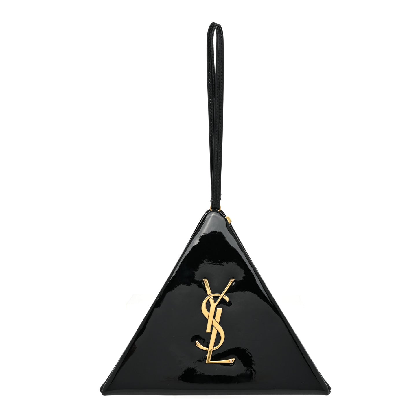 Patent Pyramid Clutch Black