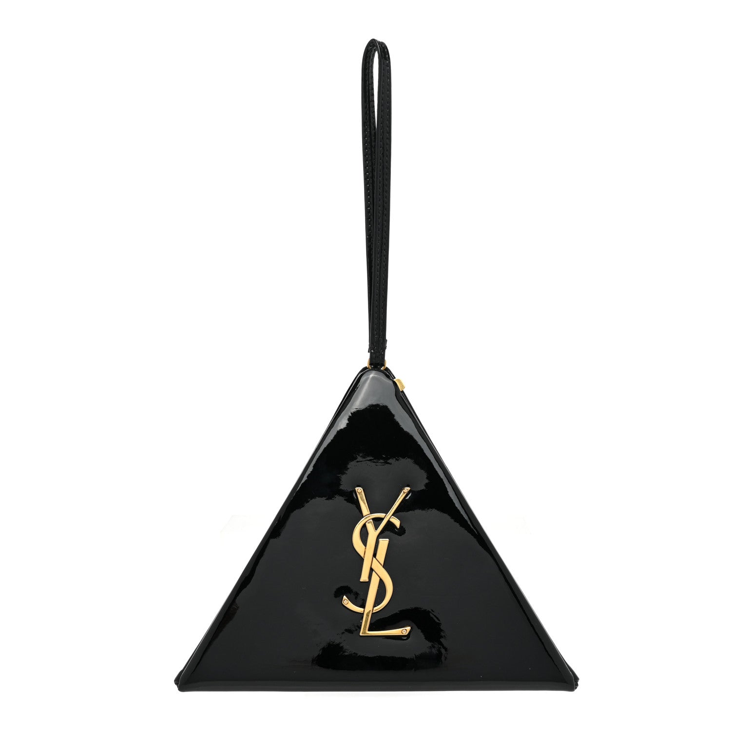 Saint Laurent Patent Pyramid Clutch Black 1 of 10