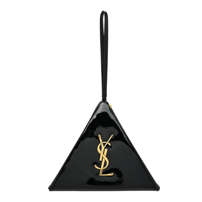 Saint Laurent Patent Pyramid Clutch Black 1 of 10