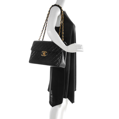Chanel Lambskin Quilted XL Jumbo Single Flap Black 2 of 8