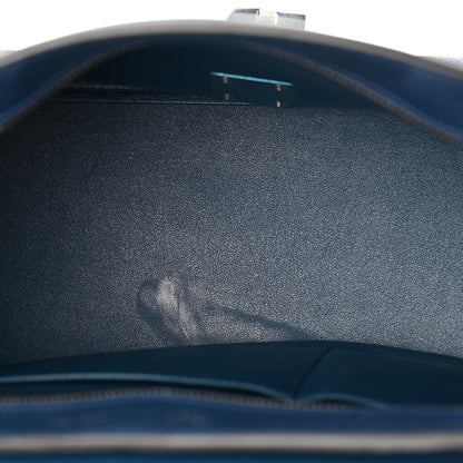 Celine Drummed Calfskin Suede Small Trapeze Indigo 5 of 10