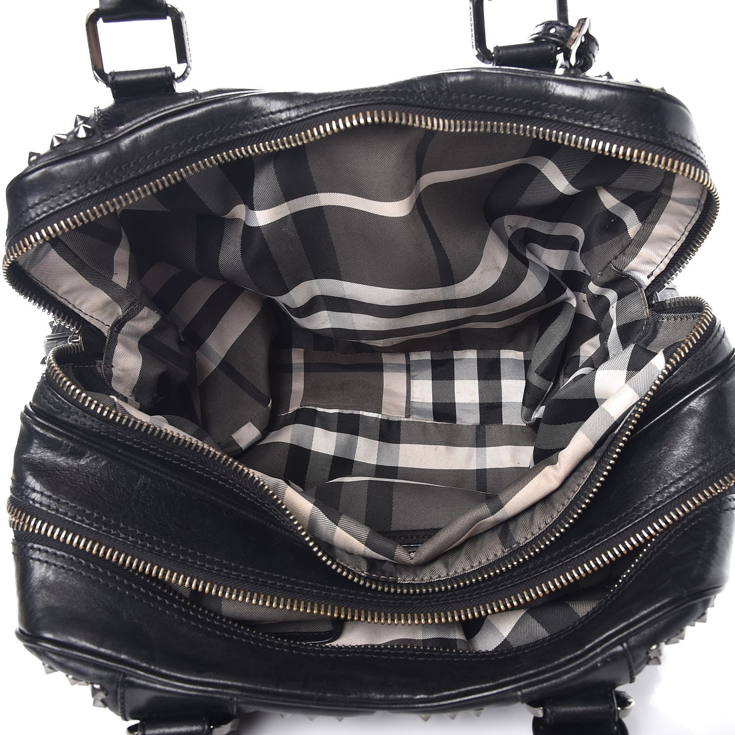 Burberry Prorsum Calfskin Studded Knight Satchel Black 7 of 22
