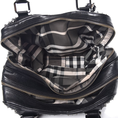 Burberry Prorsum Calfskin Studded Knight Satchel Black 7 of 22