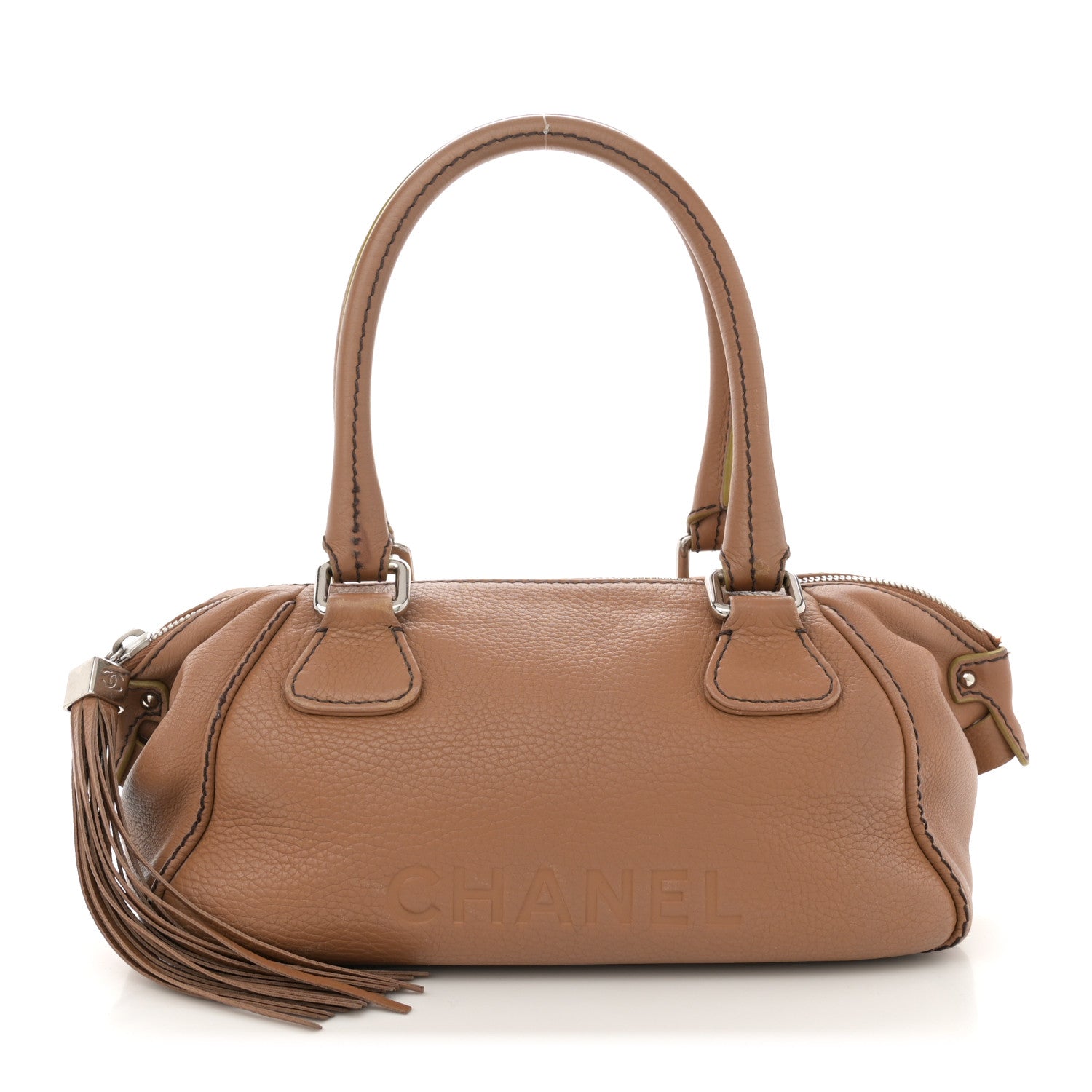 Chanel Calfskin Tassel Bowler Light Brown 1 of 15