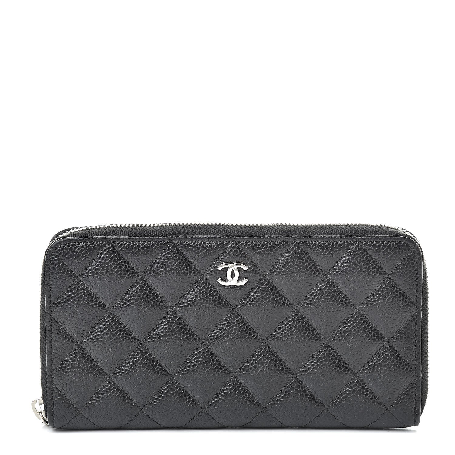 Chanel Caviar Quilted Large Gusset Zip Around Wallet Black 1 of 8