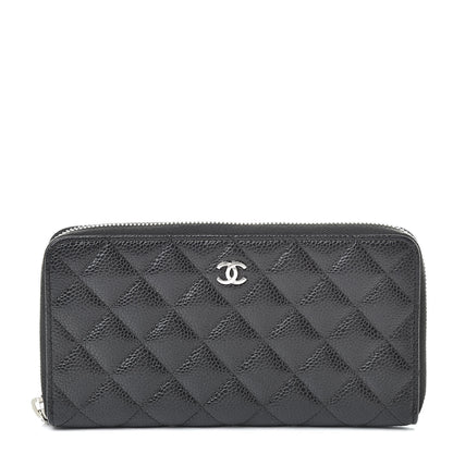 Chanel Caviar Quilted Large Gusset Zip Around Wallet Black 1 of 8