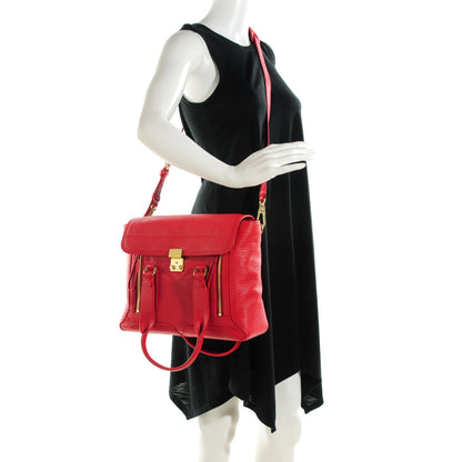 3.1 Phillip Lim 3.1 Textured Calfskin Medium Pashli Satchel Red 2 of 8